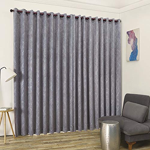 Warm Home Designs 2 of 108" (Width) X 120" (Length) Wall to Wall Light Gray Embossed Room Divider Curtains with 2 Tie-Backs. Total Width is 216 Inches (18 feet). Length 10 Feet. EV Grey Wall 120"