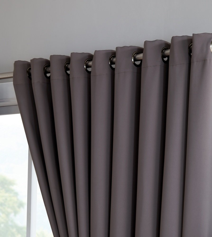 WARM HOME DESIGNS Extra Large 2 Charcoal Wall to Wall Curtains 108