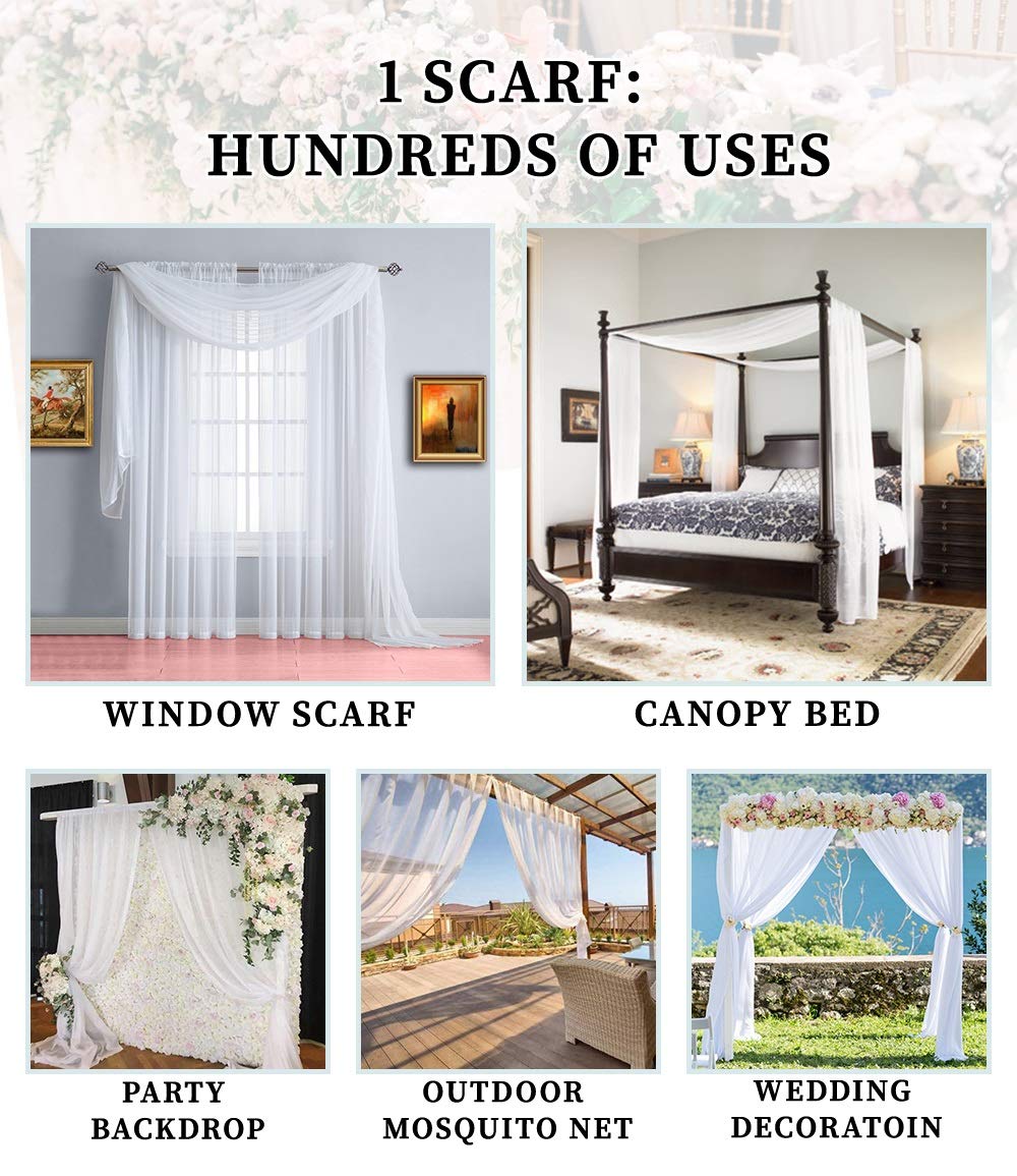 Warm Home Designs Set of 2 White & Dusty Rose Canopy Bed Curtains in 55 x 216 Inch Size. 2 Queen Bed Canopy Curtains Can Be Turned Into Kids Bed Tent or Bed Canopy for Girls. BE White & D Rose 216