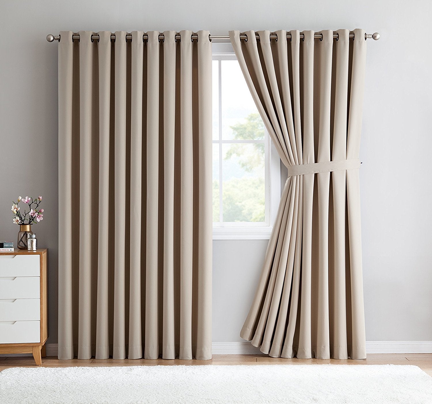 Warm Home Designs Extra Large 2 Ivory Wall to Wall Curtains 108