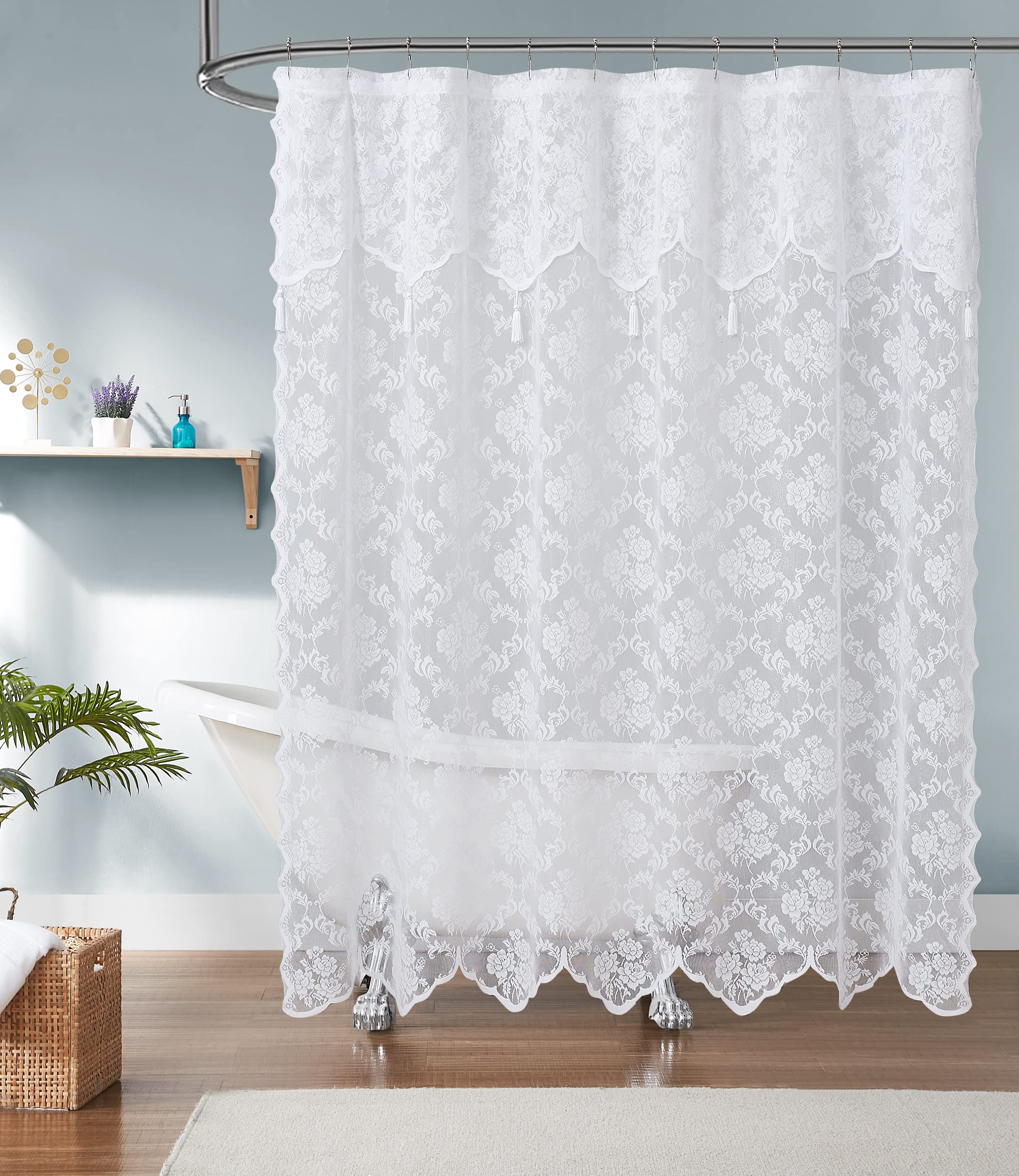 WARM HOME DESIGNS 60 Inch Wide by 3 Yards Long White Lace Fabric. White Fabric for Lace Dress, Lace Tablecloth, Lace Table Runner, Wedding Dress, Bridal Veil, Lace Top or Lace Ribbon. YA White 108